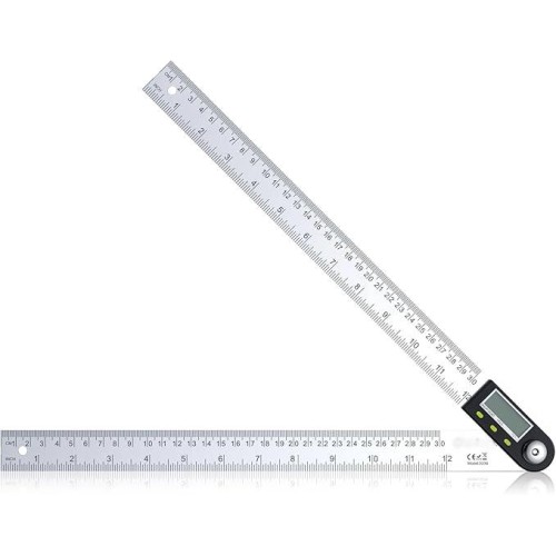 12 inch/30cm Stainless Steel Digital Angle Finder Protractor Ruler with Data Holding Function