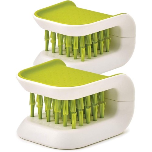 2Pcs Knife Cleaner Blade Brush Green Cutlery Cleaner Brush Bristle Scrub for Non-Slip (Green, 2pcs)